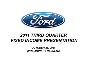 2011 THIRD QUARTER FIXED INCOME PRESENTATION OCTOBER 26, 2011 (PRELIMINARY RESULTS)