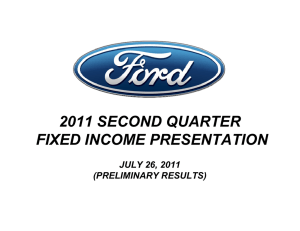2011 SECOND QUARTER FIXED INCOME PRESENTATION JULY 26, 2011 (PRELIMINARY RESULTS)