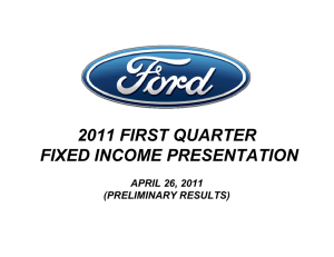 2011 FIRST QUARTER FIXED INCOME PRESENTATION APRIL 26, 2011 (PRELIMINARY RESULTS)