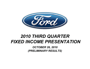 2010 THIRD QUARTER FIXED INCOME PRESENTATION OCTOBER 26, 2010 (PRELIMINARY RESULTS)