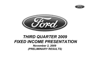 THIRD QUARTER 2009 FIXED INCOME PRESENTATION November 2, 2009 (PRELIMINARY RESULTS)