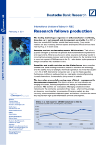 Research follows production International division of labour in R&amp;D  e