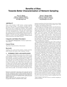 Benefits of Bias: Towards Better Characterization of Network Sampling Arun S. Maiya