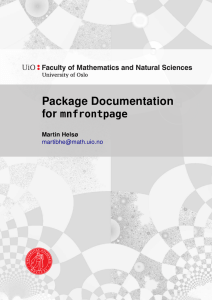 Package Documentation for mnfrontpage Martin Helsø