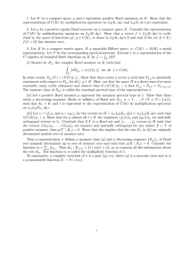 1. Let K be a compact space, µ and ν... representations of C(K) by multiplication operators on L