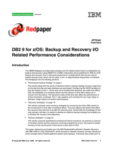 Red paper DB2 9 for z/OS: Backup and Recovery I/O Related Performance Considerations