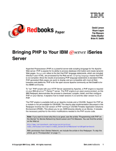 Red books Bringing PHP to Your IBM iSeries