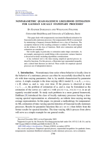 NONPARAMETRIC QUASI-MAXIMUM LIKELIHOOD ESTIMATION OCESSES B R