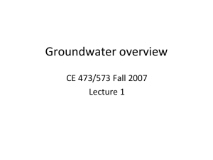 Groundwater overview CE 473/573 Fall 2007 Lecture 1