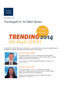 Trending2014: An M&amp;A Series