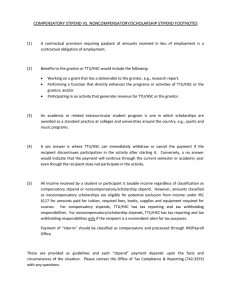 COMPENSATORY STIPEND VS. NONCOMPENSATORY/SCHOLARSHIP STIPEND FOOTNOTES   