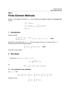 Finite Element Methods Part I