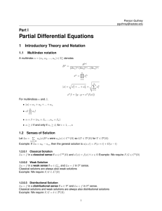 Partial Differential Equations Part I 1 Introductory Theory and Notation