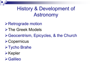 History &amp; Development of Astronomy Retrograde motion 