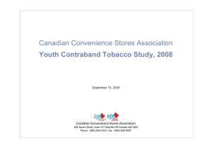 Canadian Convenience Stores Association Youth Contraband Tobacco Study, 2008 September 14, 2008