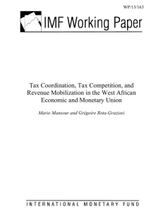 Tax Coordination, Tax Competition, and Revenue Mobilization in the West African