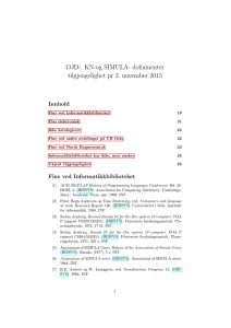 OJD-, KN-og SIMULA- dokumenter tilgjengelighet pr 2. november 2015 Innhold