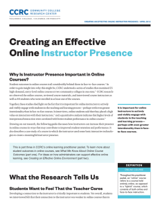 Creating an Effective Online  Instructor