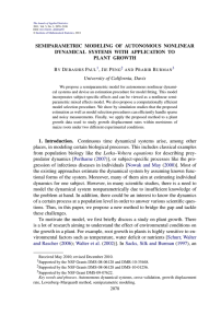 SEMIPARAMETRIC MODELING OF AUTONOMOUS NONLINEAR DYNAMICAL SYSTEMS WITH APPLICATION TO PLANT GROWTH B