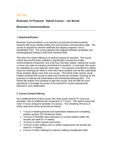 DECSC Business 14 Proposal:  Hybrid Course – Jan Novak Business Communications