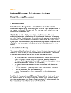 DECSC Business 21 Proposal:  Online Course – Jan Novak
