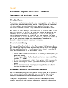 DECSC Business 50D Proposal:  Online Course – Jan Novak