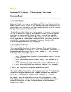 DECSC Business 50E Proposal:  Online Course – Jan Novak Business Email