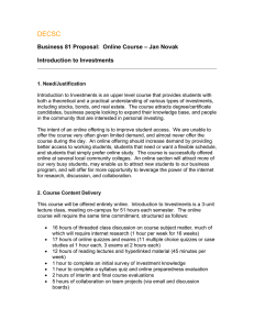 DECSC Business 81 Proposal:  Online Course – Jan Novak