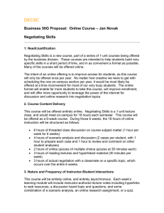 DECSC Business 50G Proposal:  Online Course – Jan Novak Negotiating Skills