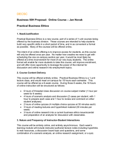 DECSC Business 50H Proposal:  Online Course – Jan Novak