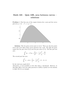 Math 165 – Quiz 10B, area between curves – solutions