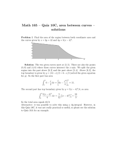 Math 165 – Quiz 10C, area between curves – solutions