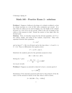 Math 165 - Practice Exam 2 - solutions