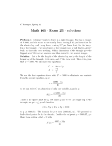 Math 165 - Exam 2B - solutions