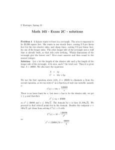 Math 165 - Exam 2C - solutions