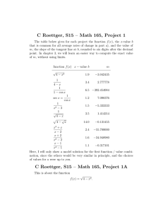 C Roettger, S15 – Math 165, Project 1