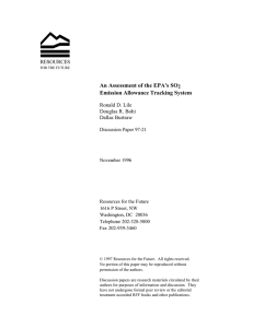 An Assessment of the EPA's SO Emission Allowance Tracking System RESOURCES