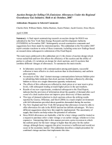 Auction Design for Selling CO Emissions Allowances Under the Regional