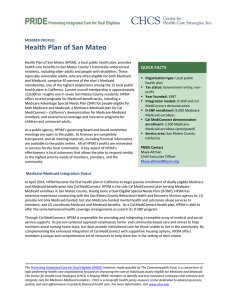 PRIDE    Health Plan of San Mateo   Promoting Integrated Care for Dual Eligibles