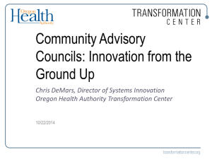 Community Advisory Councils: Innovation from the Ground Up
