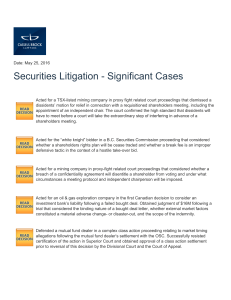 Securities Litigation - Significant Cases