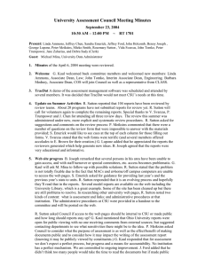 University Assessment Council Meeting Minutes September 23, 2004