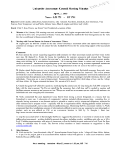 University Assessment Council Meeting Minutes April 23, 2003