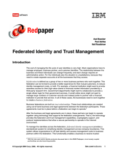 Red paper Federated Identity and Trust Management Introduction