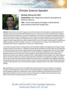 Climate Science Speaker Monday, February 23, 2015 David McGee Title