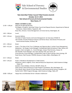 Yale-Intertribal Timber Council Tribal Forestry Summit October 16-17, 2015