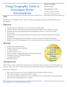 Using Geographic Tools to Investigate Water Environments