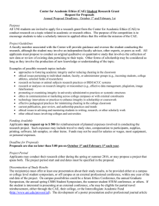 Center for Academic Ethics (CAE) Student Research Grant Request for Proposals