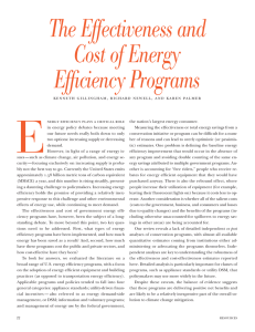 ﬀectiveness and The E Cost of Energy ﬃciency Programs