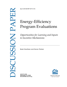 DISCUSSION PAPER Energy-Efficiency Program Evaluations